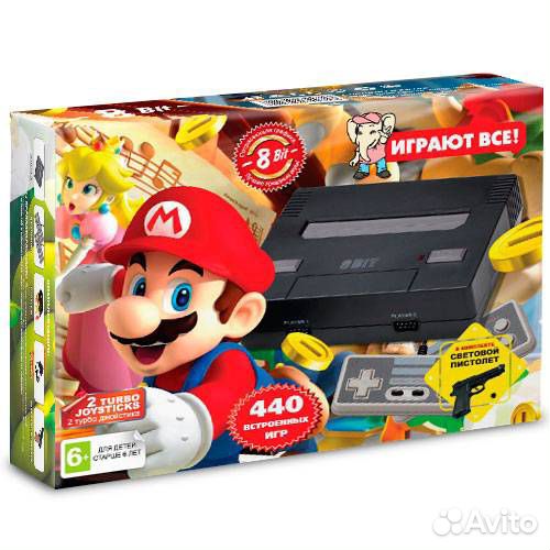 Денди Dendy Mario 440-in-1 Black+пистолет