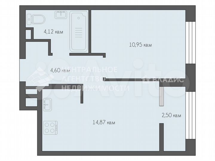 1-к. квартира, 35,8 м², 8/25 эт.