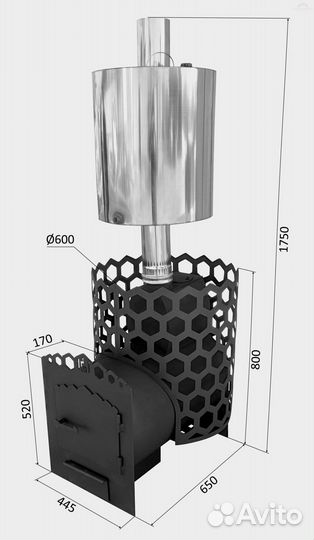 Печь для бани из 426 трубы 8мм