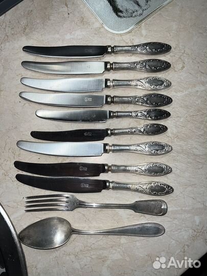 Мельхиоровые ножи СССР 9 шт