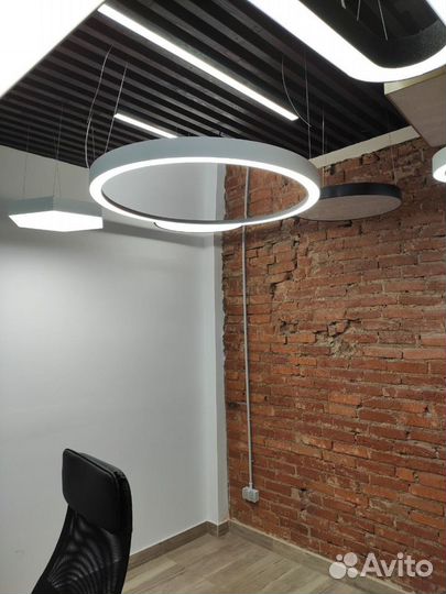 Люстра LED кольцевая потолочная с зеркалом