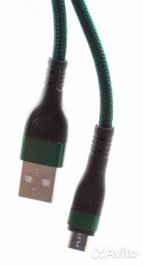 Кабель micro USB loop, 2.4A, Зеленый