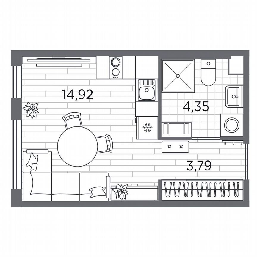 Квартира-студия, 23,1 м², 5/5 эт.
