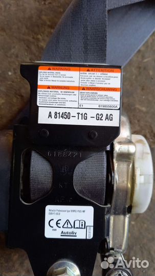 Honda crv 4 ремень безопасности правый