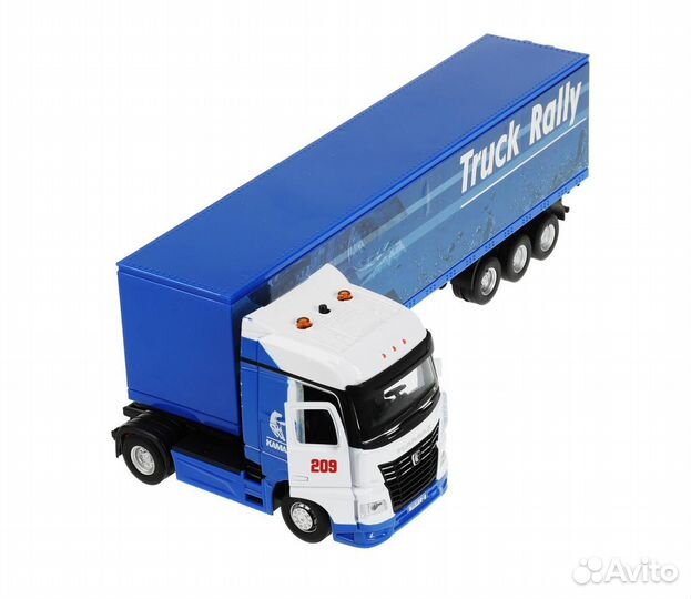 Модель Камаз с полуприцепом синий Технопарк