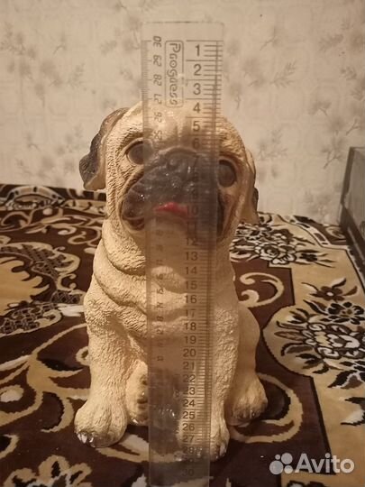 Копилка из гипса собака мопс