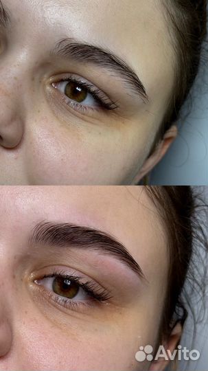 Модели на окрашивание бровей