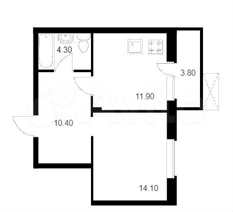 1-к. квартира, 44,5 м², 3/10 эт.