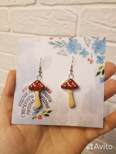 Брошь серьги из керамики ручной работы