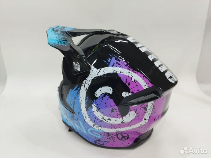 Кроссовый шлем Vertue (Черно/синий)