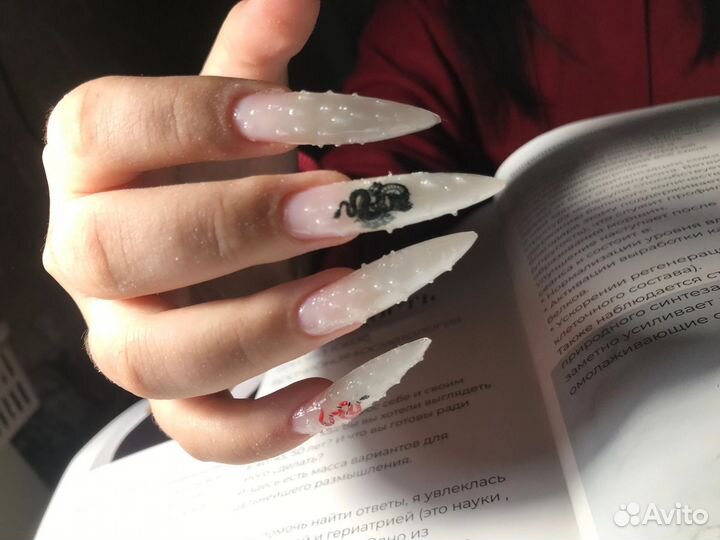 Маникюр с покрытием гель лак, наращивание