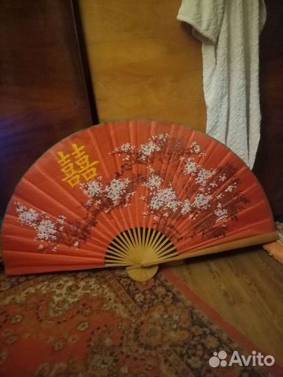 Большой веер на стену, интерьерный