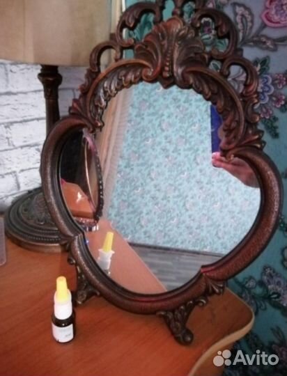 Зеркало настольное СССР бронза