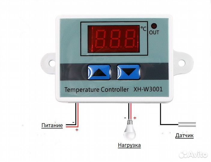 Цифровой терморегулятор XH-W3001; DC 24V, 240W