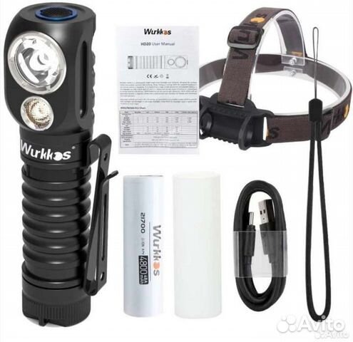 Налобный фонарь Wurkkos HD20 с батареей