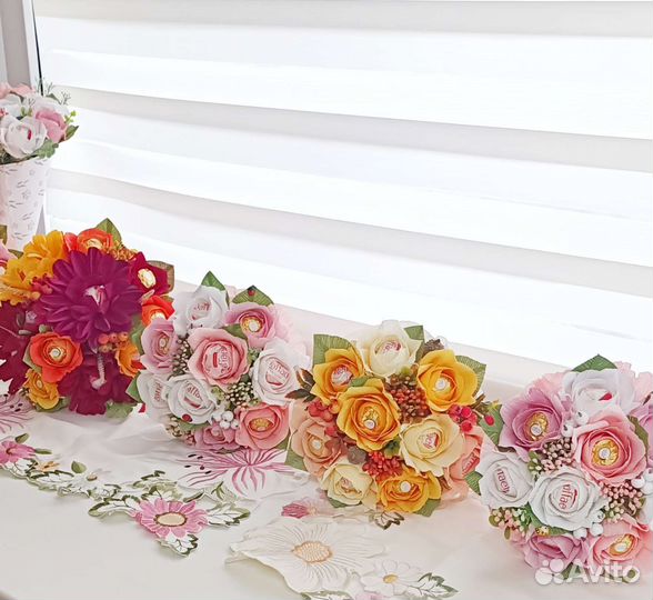 Букет из конфет сладкий 1 сентября учителю цветы