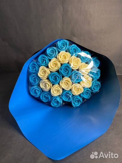 Розы из Белого Шоколада - 29 шт в Букете