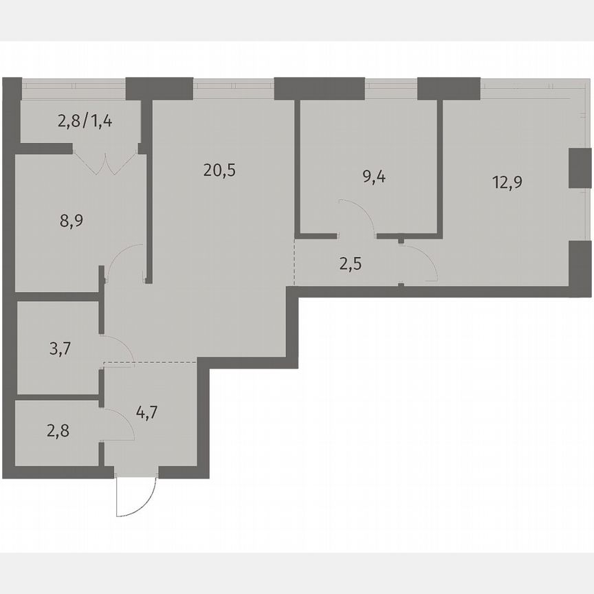 3-к. квартира, 66,9 м², 9/12 эт.