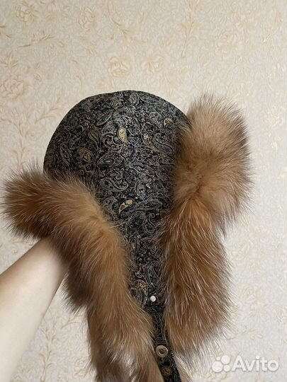 Шапка лиса, жаккард