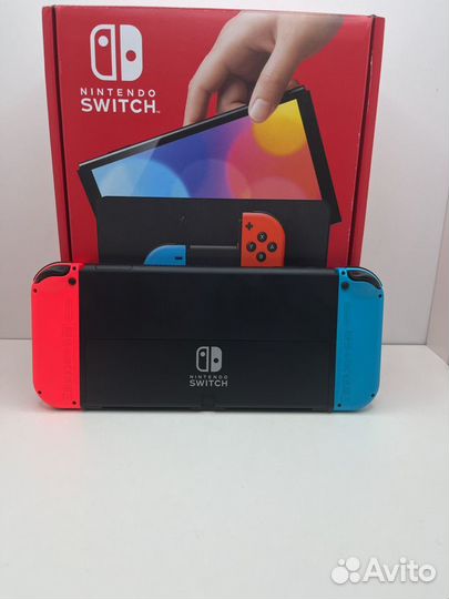 Nintendo switch oled прошитая чип + 256гб + 18 игр