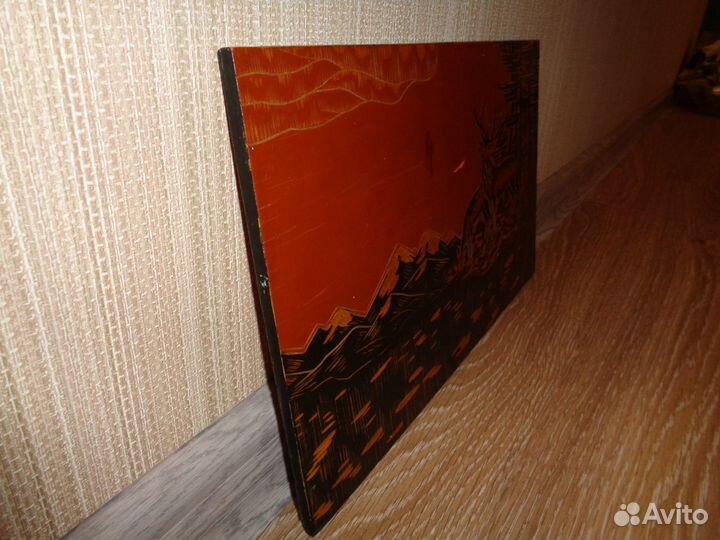 Картина-гравюра (резьба по дереву) СССР 70-е гг