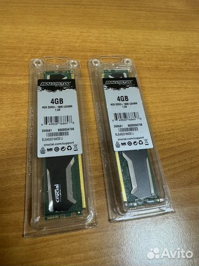 Оперативная память Crusial Ballistix DDR3 8 Gb