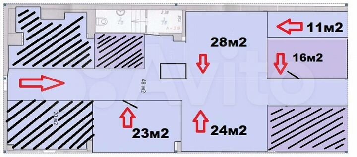 Свободного назначения, 23 м²