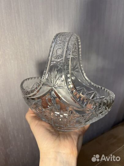 Конфетница корзинка хрусталь