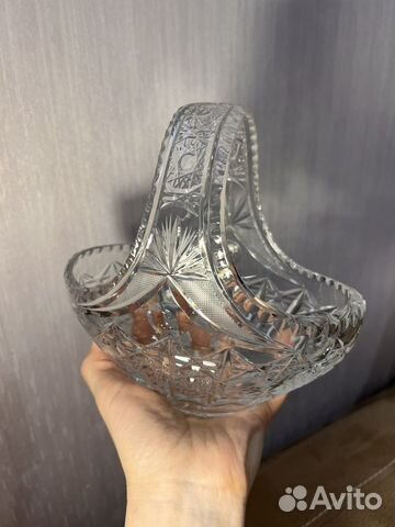 Конфетница корзинка хрусталь