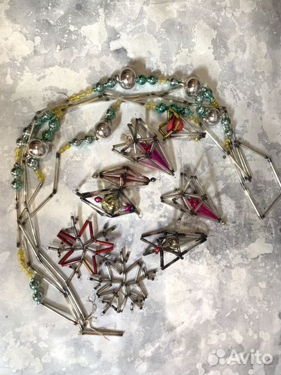 Елочные игрушки СССР стеклярус