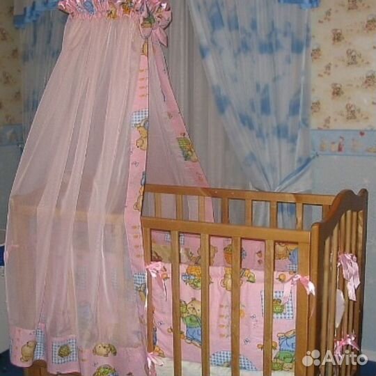 Бортики с балдахином на кроватку