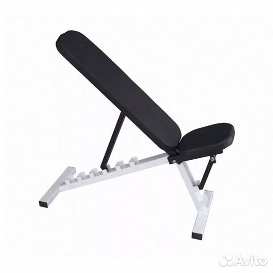 Стойка со страховкой + скамья жима комплект белый