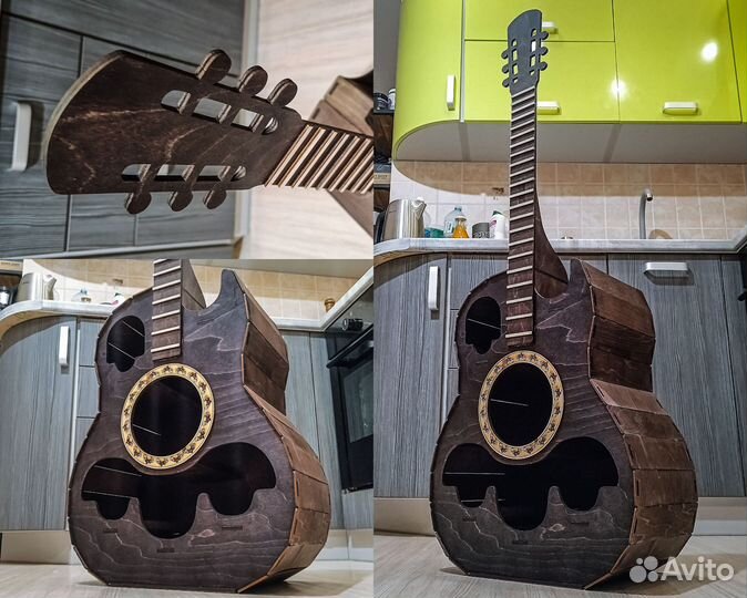 Мини Бар Акустическая Гитара (Стеллаж, Полка Арт)