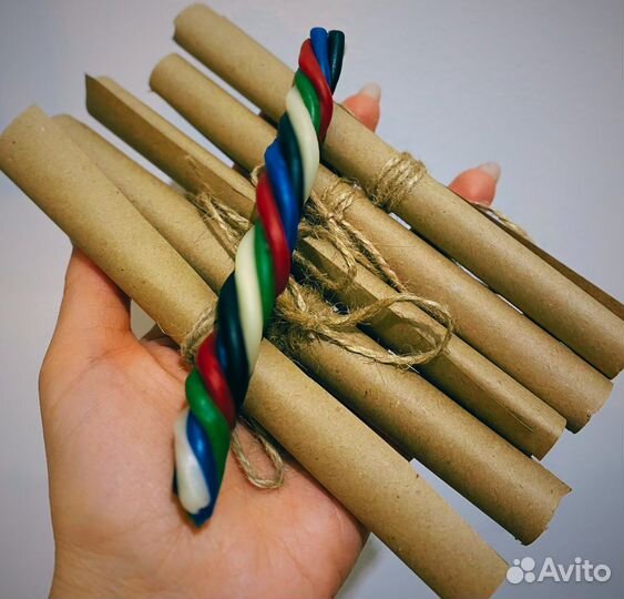 Свечи восковые цветные, 25шт