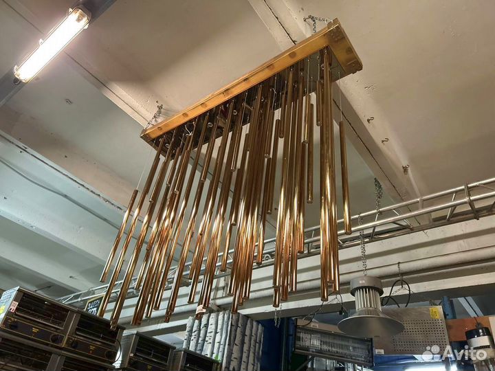 Люстра из сплава трубы цвет золото