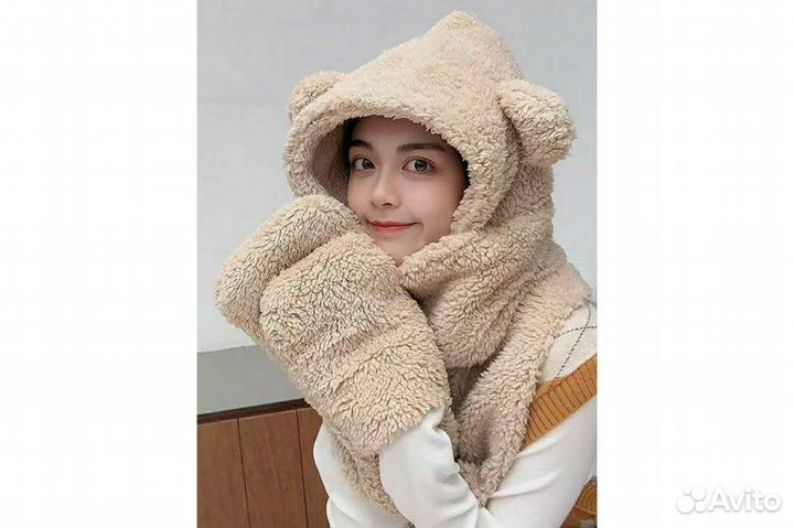 Шапка с ушками 3 в 1
