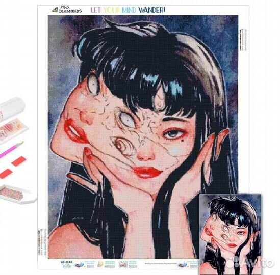 Картина по номерам алмазная аниме