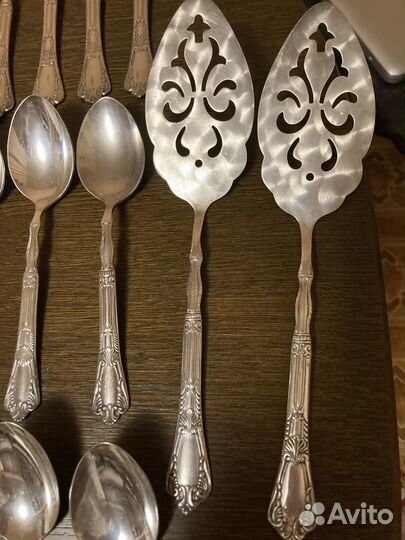 Ложки чайные, десерт мельхиор посеребренные новые