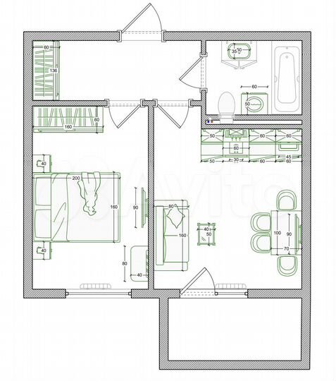 1-к. квартира, 36,6 м², 2/9 эт.