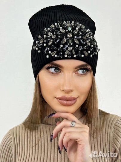 Женский шапки стразы 1300