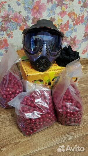 Маска и шары для пейнтбола