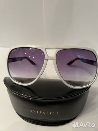 Солнцезащитные очки Gucci белые - унисекс