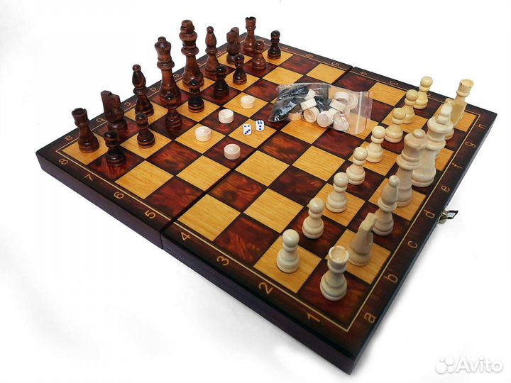 Шахматы шашки нарды 3в1 40 см