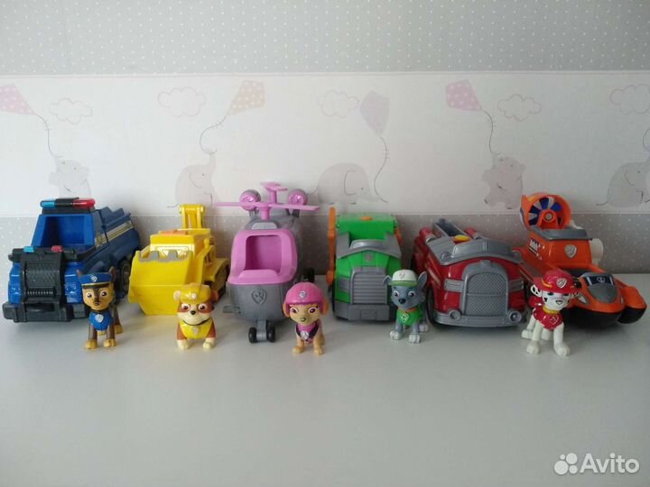 Щенячий патруль,6 героев с машинками