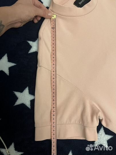 Удлиненная футболка розовая bershka, р-М