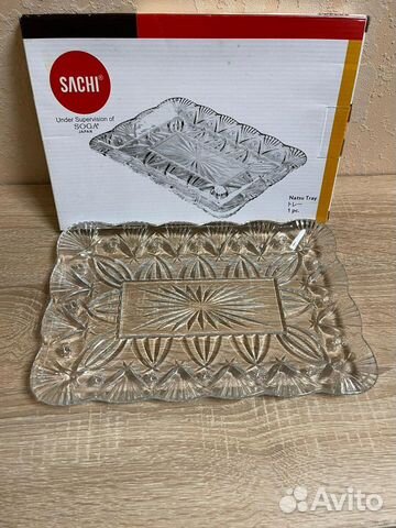 Тарелка стеклянная ваза блюдо 19х27см