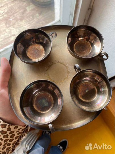 Набор кофейный мельхиор