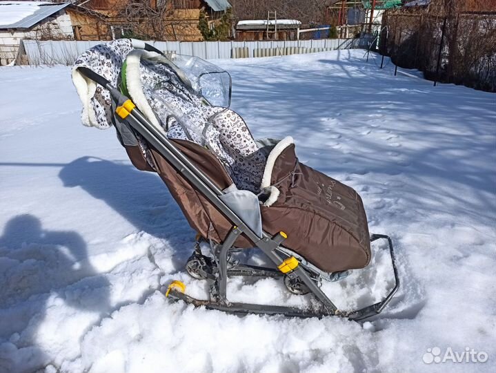Детские зимние санки-коляска