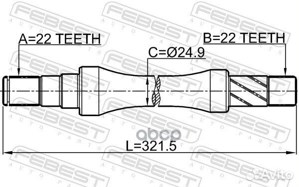 Полуось правая 22X321X22 0712-RS413 0712RS413