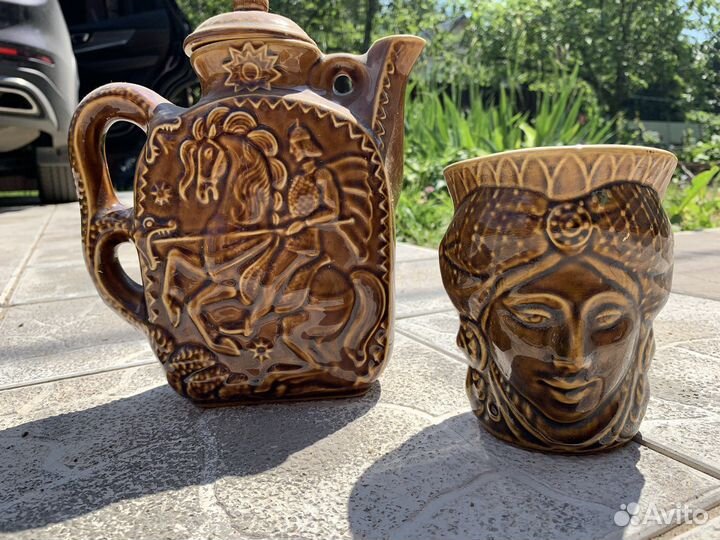 Чайник и чашка СССР керамика